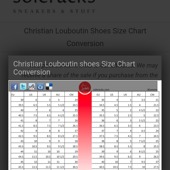 Christian Louboutin Shoe Size Chart ⚡SALE⚡Christian Louboutin